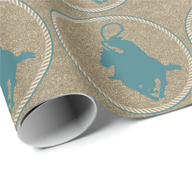 Papel De Presente Vaqueira Rodeio Ocidental Em Corrida De Cavalo (Ponta do rolo)