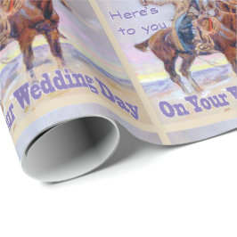 Papel De Presente Vaqueiro Ocidental No Roupa Do Brinde De Casamento