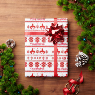 Papel De Presente Vaqueiro Vermelho do Rodeio Nórdico de Natal
