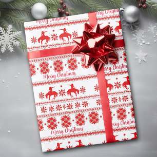 Papel De Presente Vaqueiro Vermelho do Rodeio Nórdico de Natal