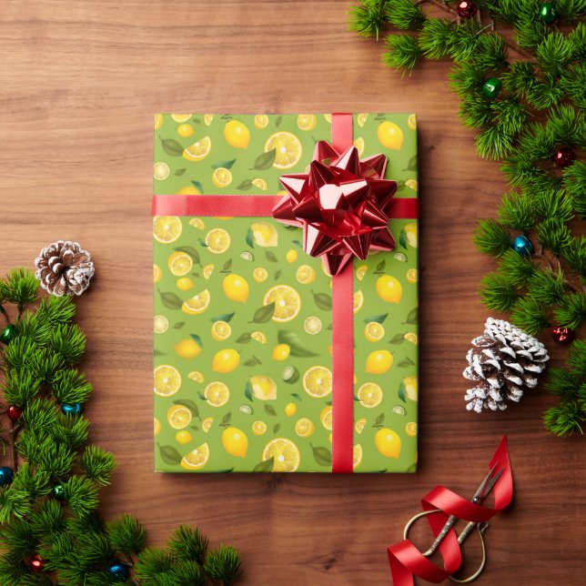 Papel De Presente Variedade de Limão 8 (Presente de Natal)