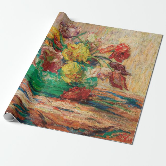 Papel De Presente Vase com Tulipas (Schlobach) (Desenrolado)