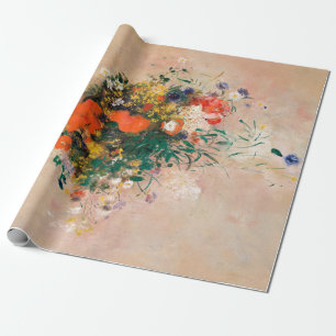Papel De Presente Vase de Flores por Redon de Impressionista Poste