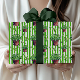 Papel De Presente Vaso de Trevo Fofo Kelly Verde Dia de São Patrício