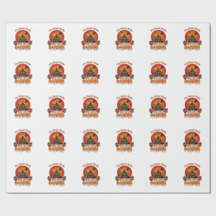 Papel De Presente Vassoura De Barbeiro Quebrou Abóbora De Halloween