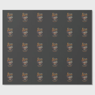 Papel De Presente Vassoura de Bruxa Hocus Pocus Gato Preto Caldeirão