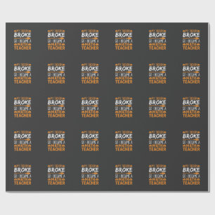 Papel De Presente Vassoura de Halloween para Professor de Matemática