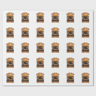 Papel De Presente Vassouras São Amadores Halloween Bruxa Cavalo Lua
