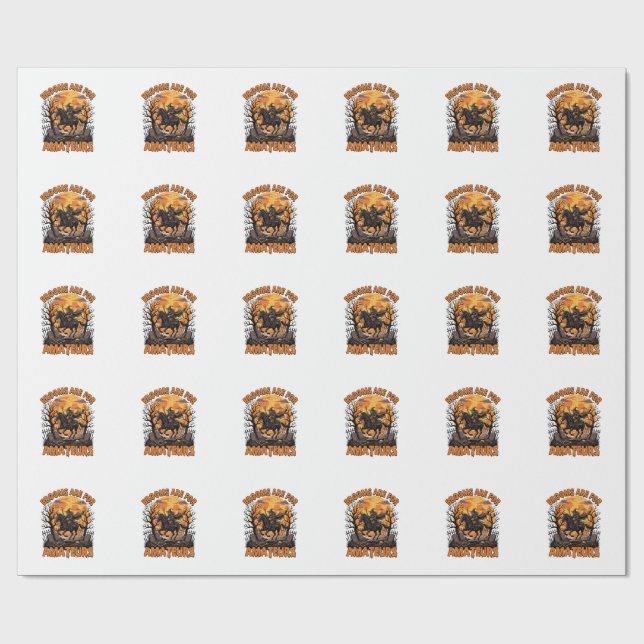 Papel De Presente Vassouras São Amadores Halloween Bruxa Cavalo Lua  (Aberto)