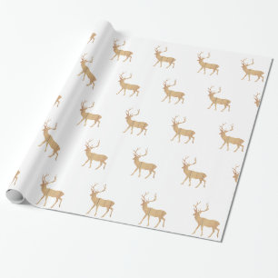Papel De Presente Veado sobre fundo de madeira retrô