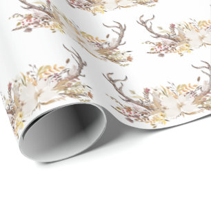 Papel De Presente veados com buquê