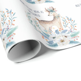 Papel De Presente Vedante e Flores Personalizados de Aquarela Invern