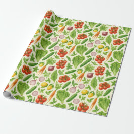 Papel De Presente Vegetable Garden Wrapping Paper