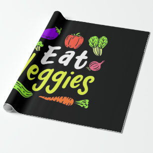 Papel De Presente Vegetariana coma vegetais