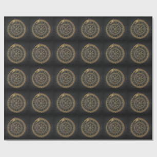 Papel De Presente Vegvisir Desenho de Círculo de Runas da Serpente N