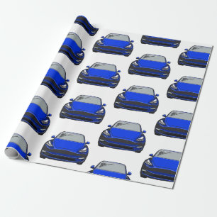 Papel De Presente Veículo elétrico azul SUV