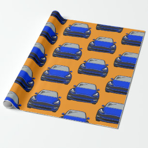 Papel De Presente Veículo elétrico azul SUV Carro cor de laranja