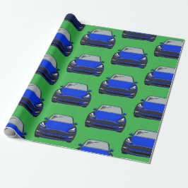Papel De Presente Veículo elétrico azul SUV Carro verde