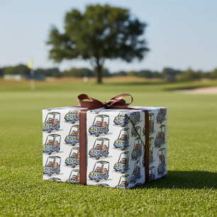Papel De Presente Veículo Esportivo Divertido de Carrinho de Golfe
