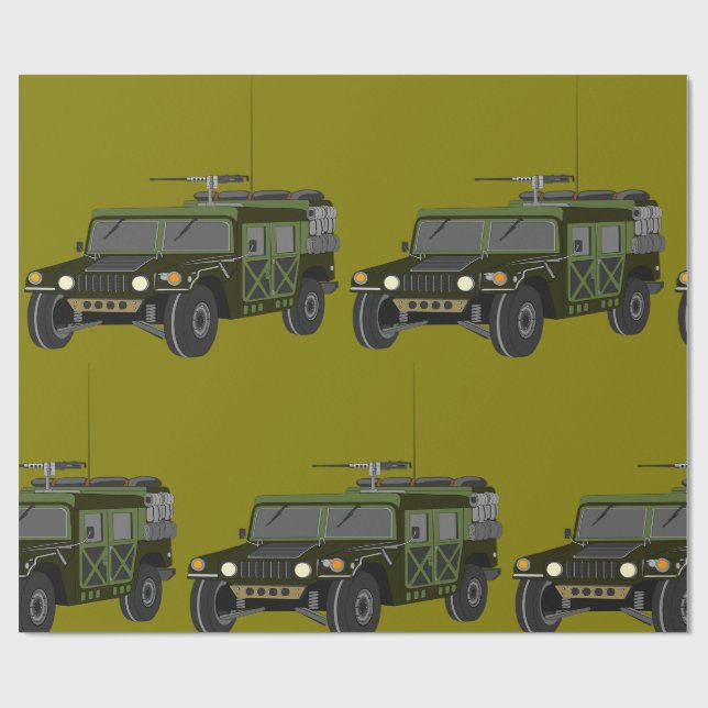 Papel De Presente Veículo Tático Todo-Terreno Humvee Militar (Aberto)