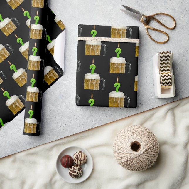 Papel De Presente vela de aniversário na cerveja (Artesanato)