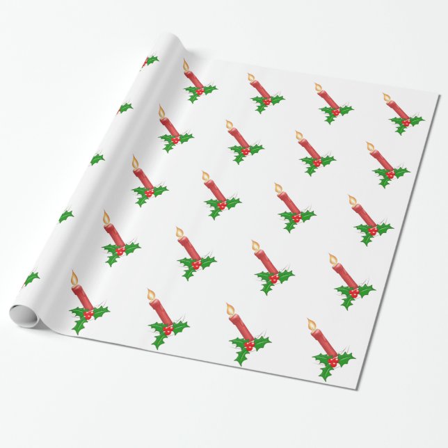 Papel De Presente Vela de Natal (Desenrolado)