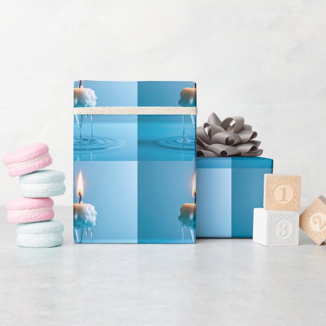 Papel De Presente Vela Flutuante Elegante (Chá de bebê)