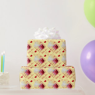 Papel De Presente vela vermelha com forma de coração romântico