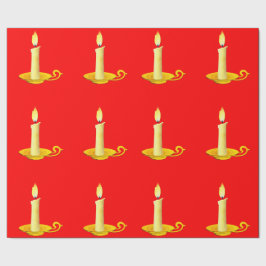 Papel De Presente Velas brancas no papel de enrolamento vermelho