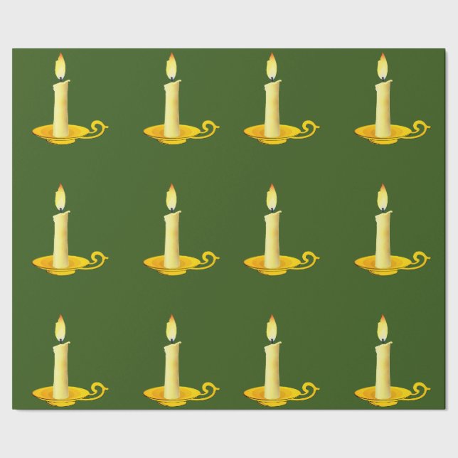 Papel De Presente Velas brancas sobre o Livro Verde (Barra)