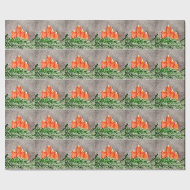 Papel De Presente Velas de Natal (Barra)