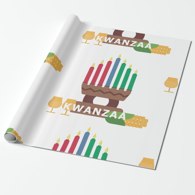 Papel De Presente velas kwanzaa felizes (Desenrolado)