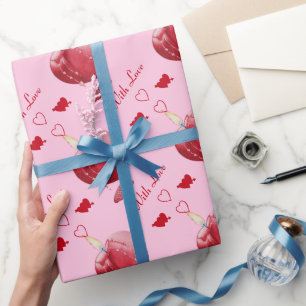 Papel De Presente velas vermelhas em forma de coração romântica