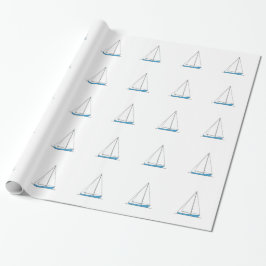 Papel De Presente Veleiros azuis de Sloop
