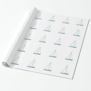Papel De Presente Veleiros azuis de Sloop