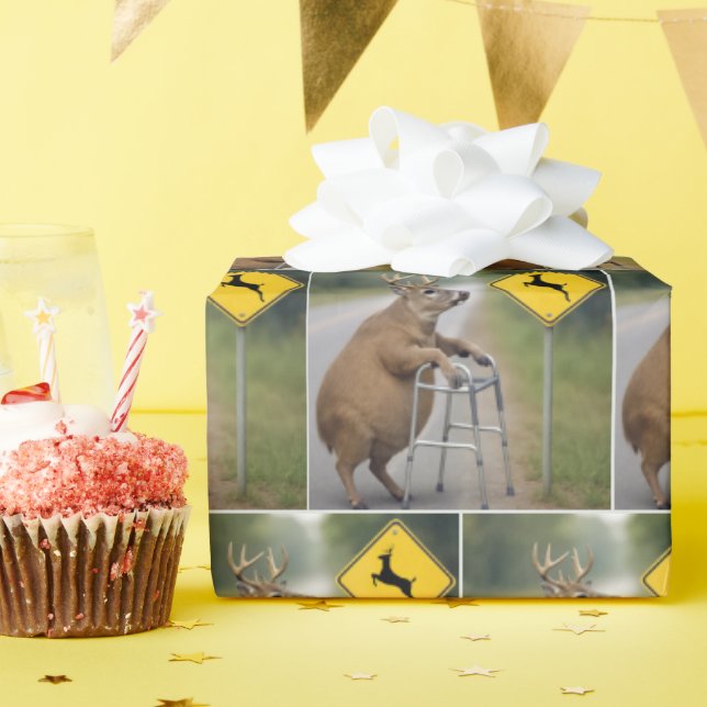 Papel De Presente Velho Deer Dependendo de um Caminhante (Festa de aniversário)