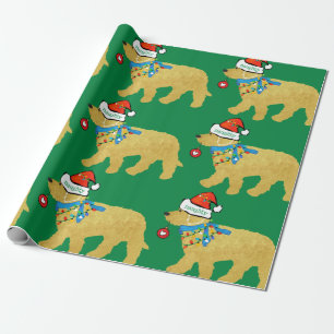 Papel De Presente Velho, mas bom Natal, Goldendoodle Verde