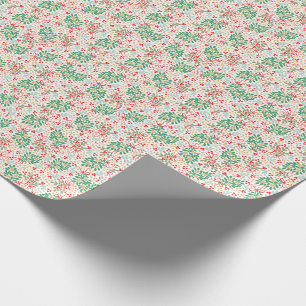 Papel De Presente Veneração de Natal Festivo, Holly Berries e Arcos