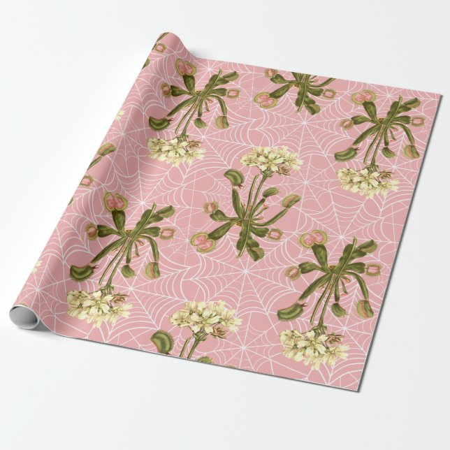 Papel De Presente venus flytrap floral spider web (Desenrolado)