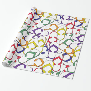 Papel De Presente Verão dos flip-flops do teste padrão do falhanç