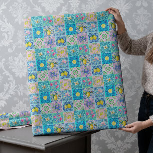 Papel De Presente Verão siciliano turquesa colorido azulejo Amalfi