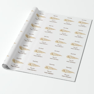 Papel De Presente Verão Siga seus sonhos Concha Romântico Fofo
