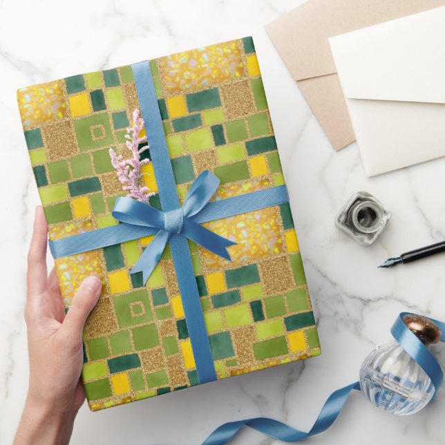 Papel De Presente Verdadeiras Aquarelas Cólicas Cintilantes (Presentear)
