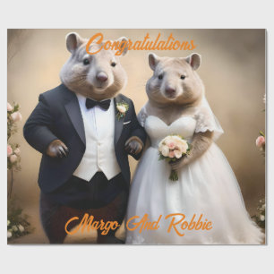 Papel De Presente "Verdadeiro Amor Sob: Casando De Wombats