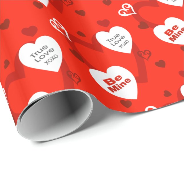 Papel De Presente Verdadeiro Amor Valescas Corações  (Ponta do rolo)