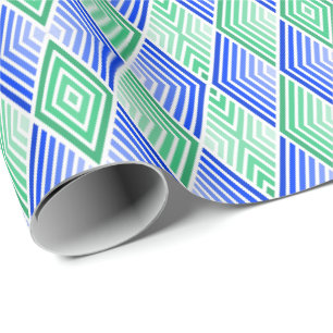Papel De Presente Verde a azul