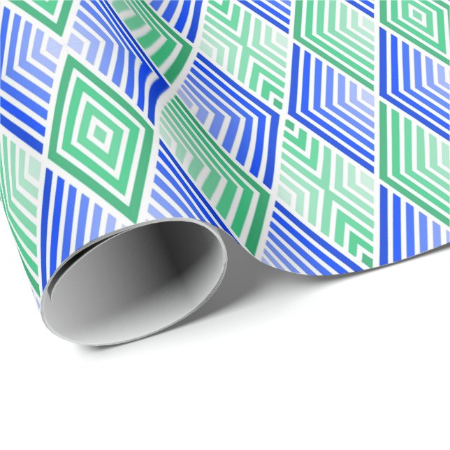 Papel De Presente Verde a azul (Ponta do rolo)
