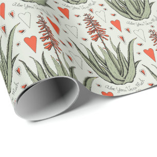 Papel De Presente Verde Aloe Você Vera Muito Laranja Na Planta E Cor