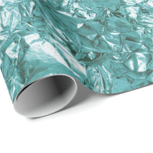 Papel De Presente Verde aquático da cerceta da folha de alumínio