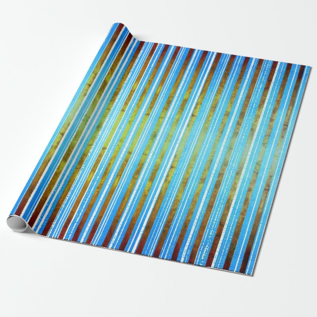 Papel De Presente Verde, Branco e Teal Lançados (Desenrolado)